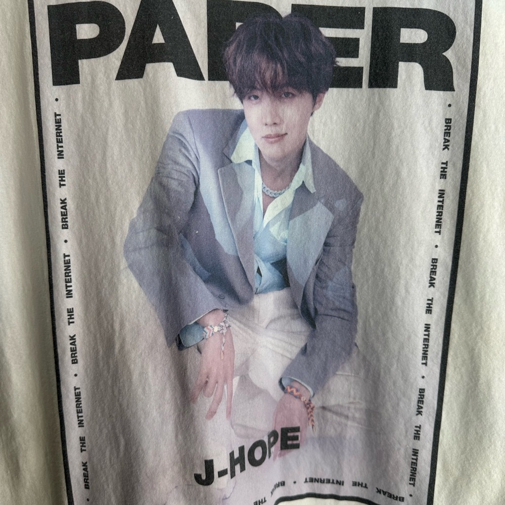 J-Hope BTS Graphic Tee - White Crewneck Men’s Shirt